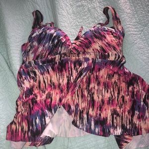 Torrid Size 00 Tankini Push-Up top